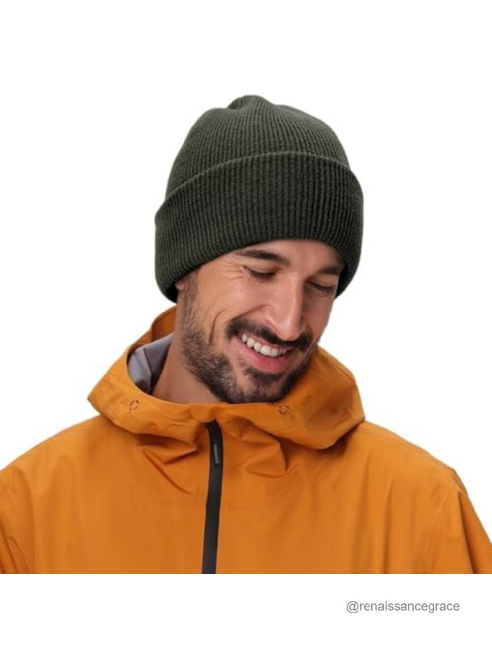 Thick Cuffed Beanie Double Layer Knit Acrylic Winter Hat Warm Stocking Skull Cap